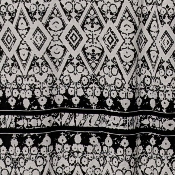 Black & White Print, Stretch Knit Pull-On Straight Maxi Skirt; Size 14W - Picture 4 of 6